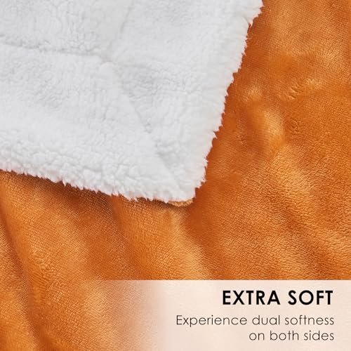 SOCHOW Wohndecke Kuscheldecke aus Sherpa Fleece Orange, 220 x 240 cm – Ansicht 4