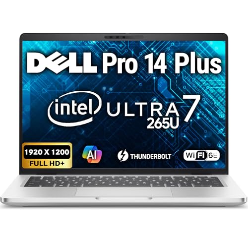 Image of Oemgenuine Dell Pro 14 Plus AI Business Notebook 14 inch FHD+ Intel Ultra 7-265U, Customized Laptop, 8GB / 16GB / 32GB RAM, 256GB / 512GB / 1TB SSD, WiFi 6E, Backlit Keyboard, FHD Webcam, Windows 11 Pro