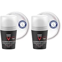 Vichy Homme Deodorante Roll-On da Uomo, Adatto alle Pelli Sensibili, Controllo Estremo per 72H, Sensazione di Freschezza Immediata, Con Acqua Termale di Vichy e Sali di Alluminio, 50 ml