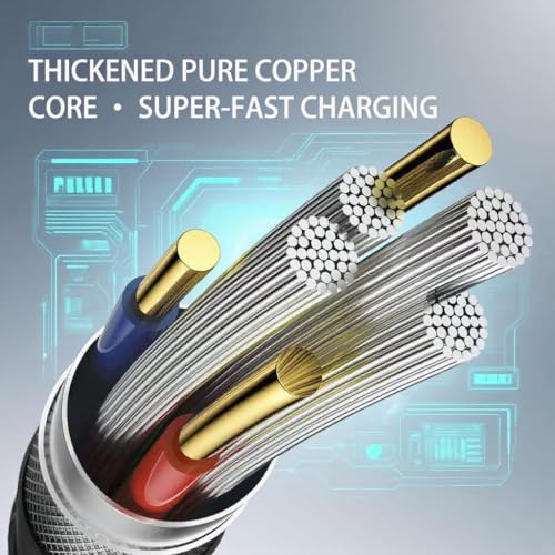 Image of 3 Combinations Multi Ports USB Charger Cable A to Micro USB /Type C PD Fast Charging Cord Light Up LED Current to be a Night Light Compatible with Most of Devices-39 inches Red.
