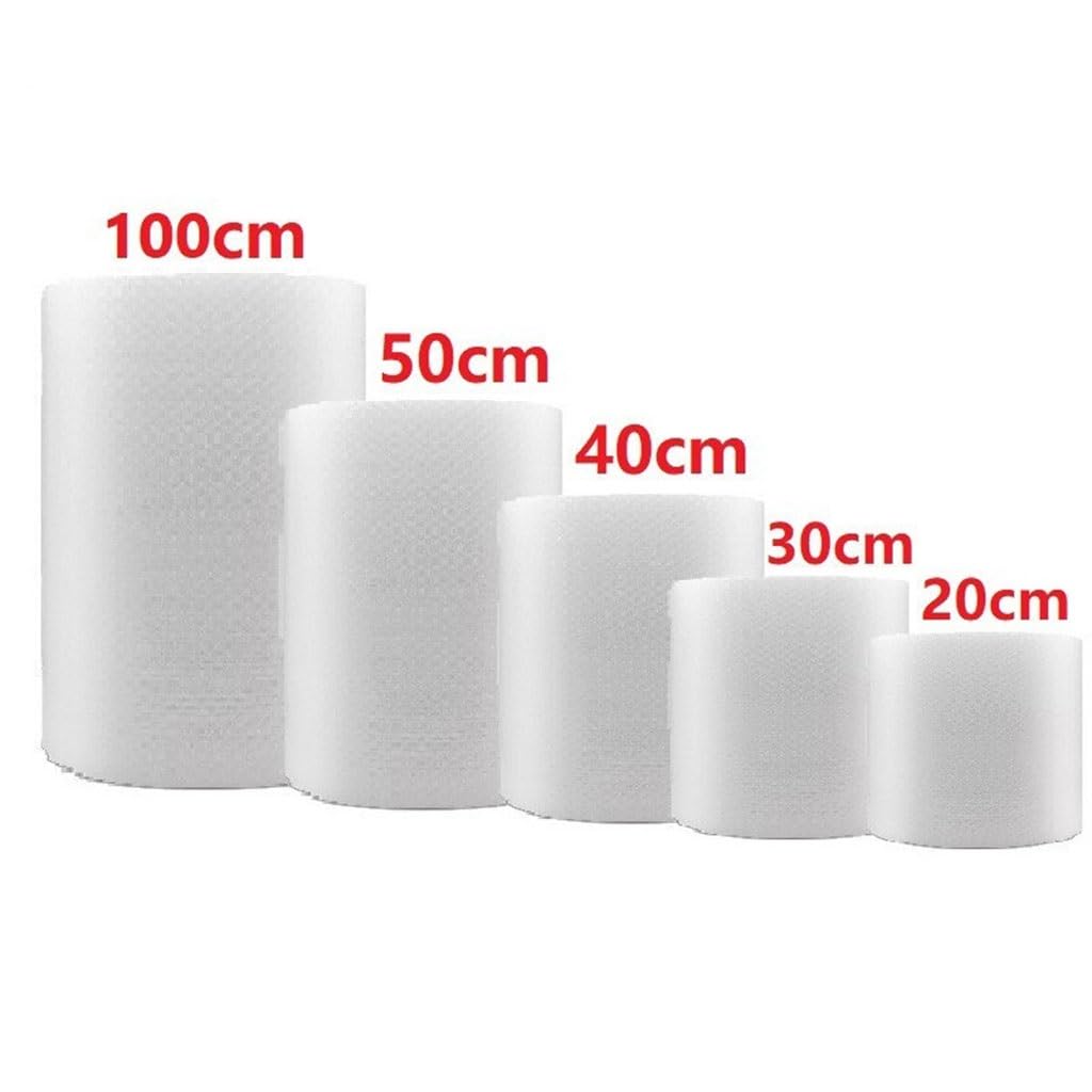 Stoßfeste Doppellagige Luftpolsterfolie, Rolle, Zerbrechliche Verpackung, 15–100 cm | Luftzellen dämpfen Aufprallschutzteile. Leichte, wiederverwendbare Abreißstreifen(W 20cm x 10m)