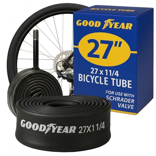 Goodyear Bicycle Tube, 27 X 1 1/4 - 27-inch Bike Tube with Butyl Rubber - Dependable Mountain Bike Tubes for Premium Cycling - ‎‎27 X 1 1/4
