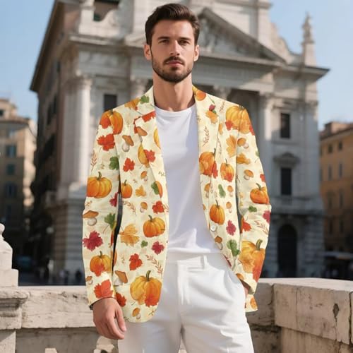 Blazer Men Regular Fit Men's Suit Jacket for Costume Party Banquet Wrinkle-Free Mens Sport Coats with Two Pockets2