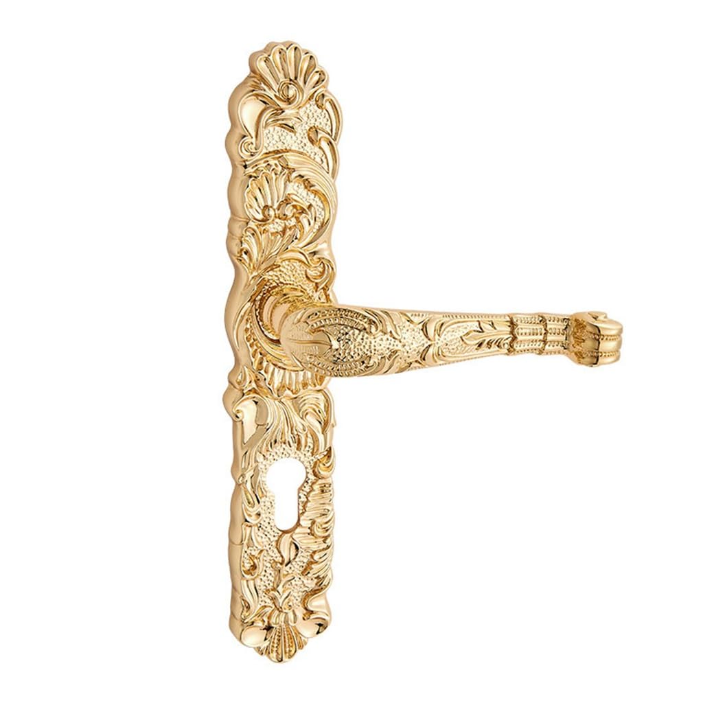 MOBYGKFY Vintage Full Copper Gold Color Bedroom Door Lock Villa Wooden Latch