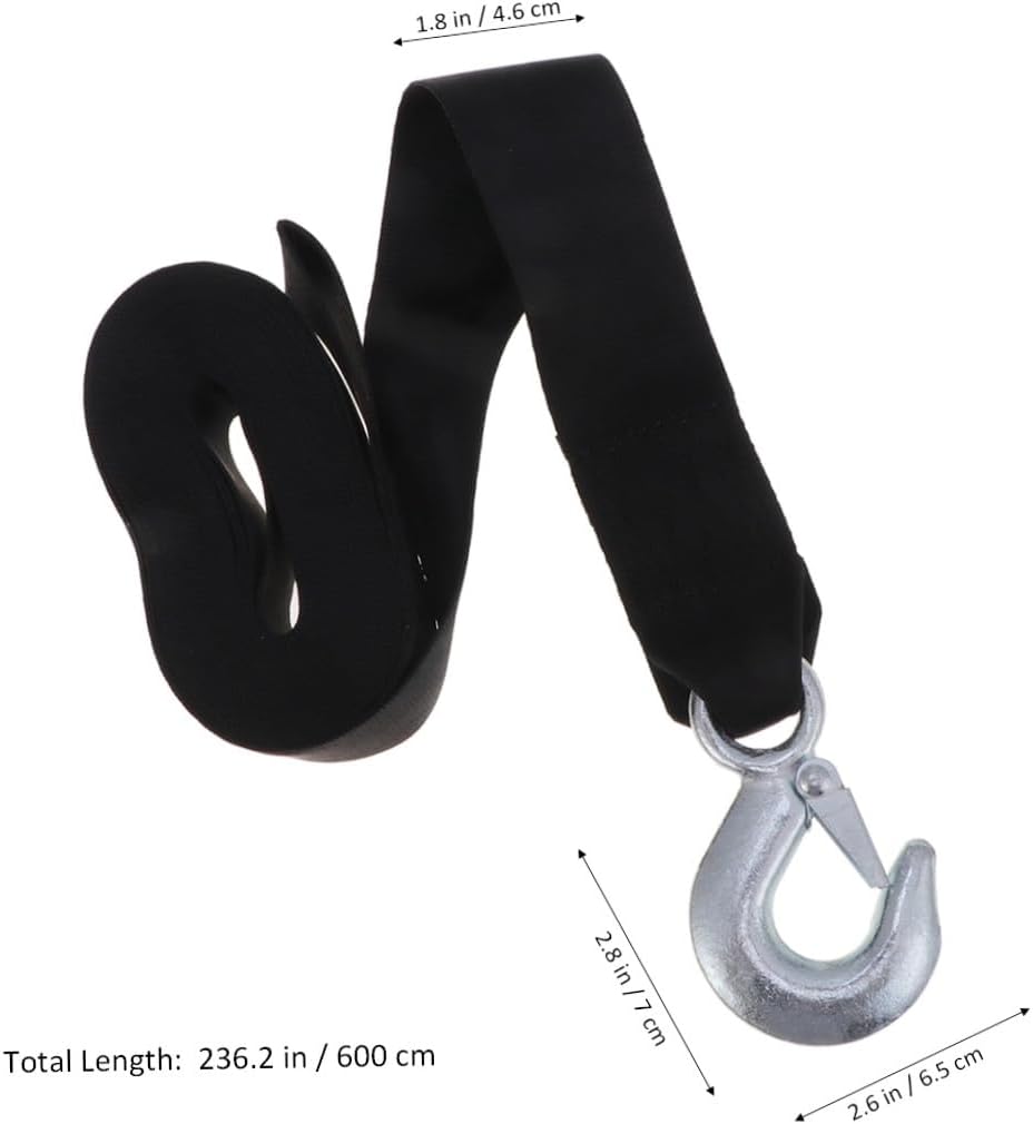 SOLUSTRE Heavy Duty Towing Strap Winch Rope for Car Trailer Nylon Winch Rope Forged Hooks Car Trailer Straps Sturdy