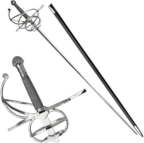 Medieval Warrior Esgrima Rapier-espiral barrida con vaina