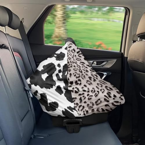 Image of Leopard Carseat Covers Baby Travel Essential Breathable Multi-Purpose Soft Nursing Cover for Breastfeeding, Shopping Cart Cover for Baby