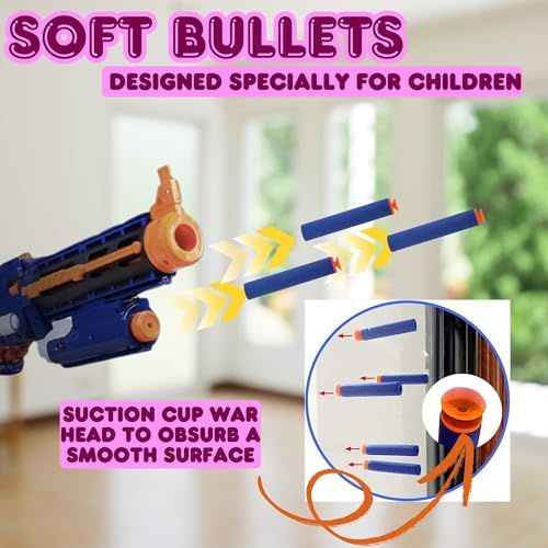 Image of GRAPHENE 100 Pcs Soft Foam Suction Bullets Darts for Toys Guns Sticky Safe Hollow Refill Darts Set Compatible with Hot Fire Nerf N-Strike & Blaze Storm Blaster Strike Elite Gun Target Game for Kids