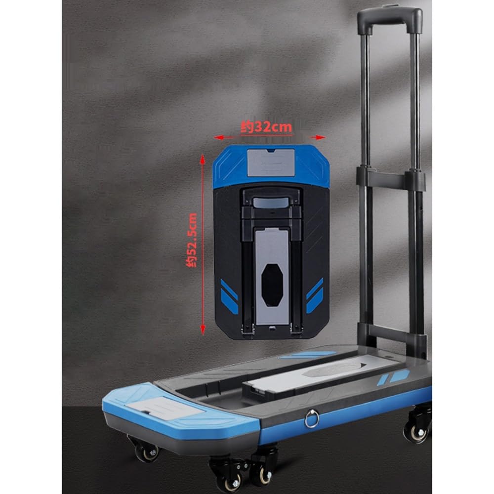 Camión Plegable con Ruedas, Carretilla de Mano, Carrito portátil Plegable, Remolque pequeño, Barra de tracción para el hogar, Transporte de mercancías para Recoger, plat