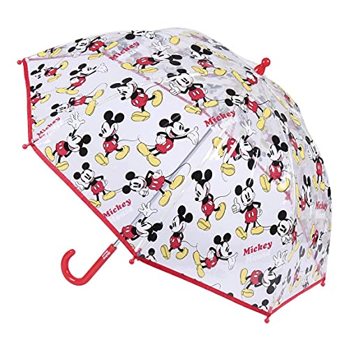 Cerdá - Paraguas Burbuja Manual de Mickey Mouse - Licencia Oficial Disney