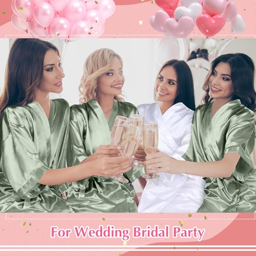Panitay 42 Pcs Bridal Robes Sets Bride Robes Bridesmaids Proposal Gift Heart Sunglasses Champagne Flutes for Wedding Party4