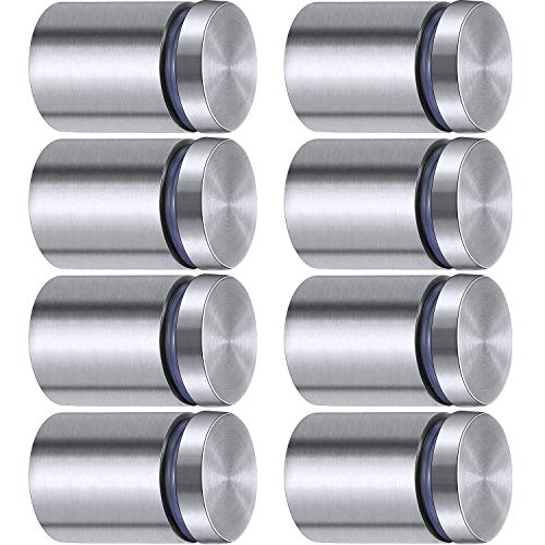 Pelopy 8 Pcs Sign Standoff Screw Wall Mounts, 1 X 1-3/16 Inch,Silver