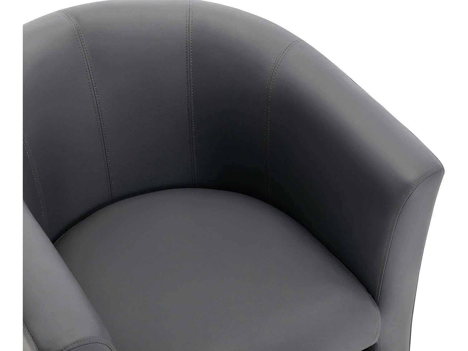 Vente-unique - Fauteuil Cabriolet et Pouf en Simili Gris Jovana