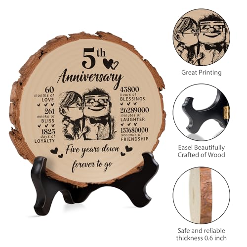5th Wedding Anniversary Romantic Gifts for Husband from Wife Wooden anniversary Wedding gifts for Him/Her - Image 3