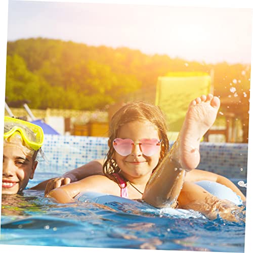 Homoyoyo 1Pair Heart Shape Frameless Sunglasses for Stylish Gradient Color Eyewear for Birthdays and Special Occasions Durable Material Fun Fashion Accessory for Boys3