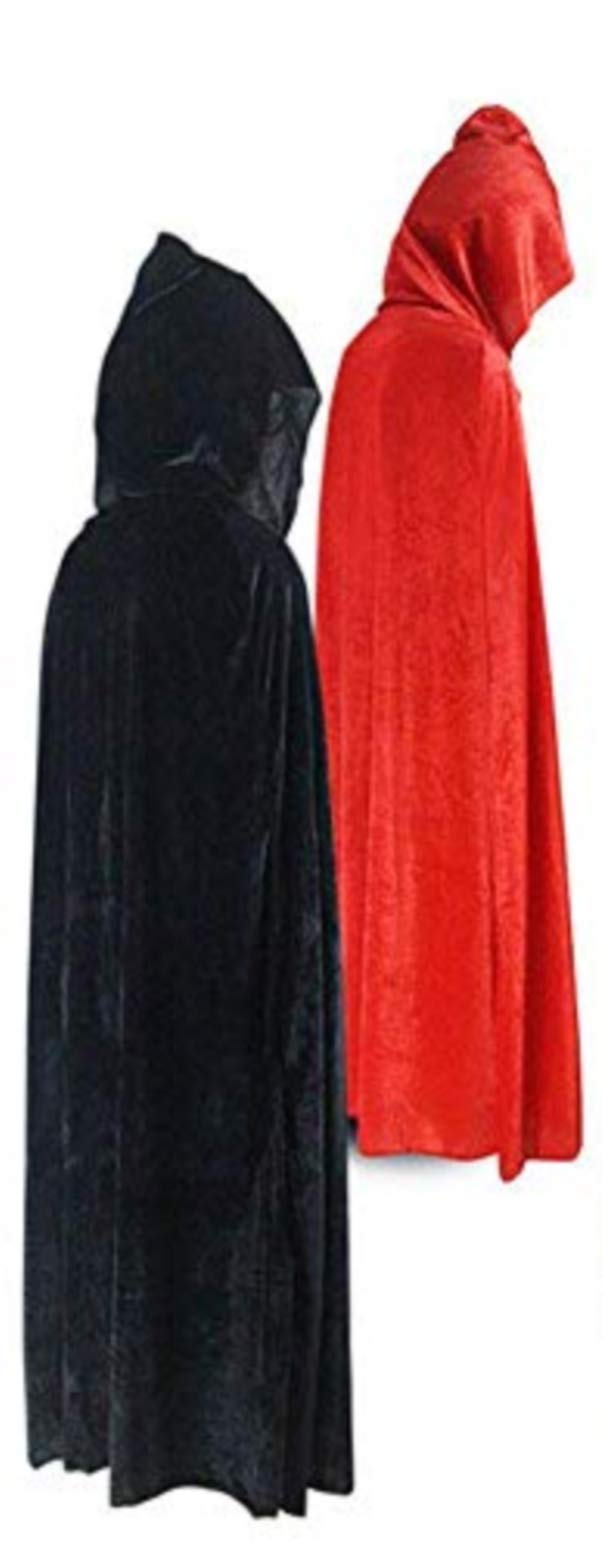 Mantello Lungo Da Vampiro In Velluto Nero &ndash; Taglia Unica &ndash; Costume Halloween &ndash; The Rubber Plantation