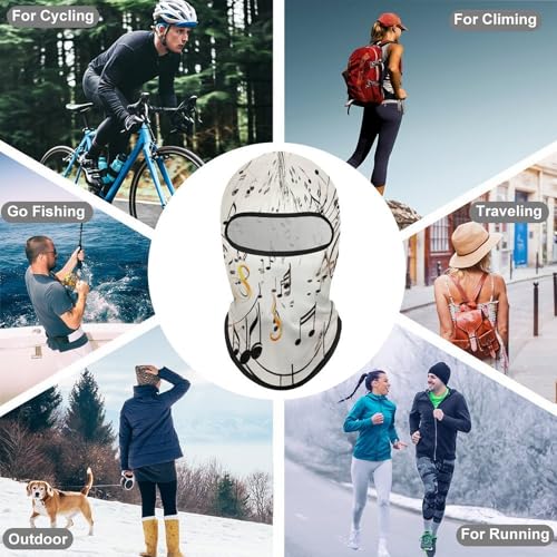 Balaclava Ski Mask Balaclava Cubierta Facial Completa Protección Solar Capucha Impresa con Notas Musicales Para Verano Protección UV Cuello Enfriador para Hombre Mujer miniatura 6