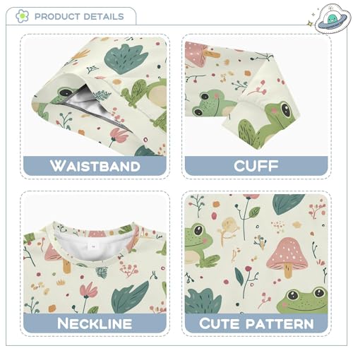 JUNZAN Cute Cartoon Frogs Flowers Little Kids Hoodie Sweatshirt Crewneck Outerwear for Kids Athletic 4T3