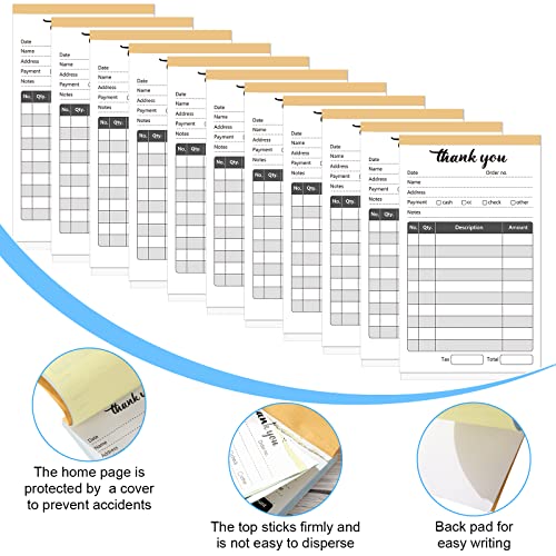 Ctosree 20 Pack Thank You Receipt Book, 2 Part Carbonless Sales Invoice Book, 3.5 x 5.5 Inch, 50 Set Each Pad, Sales Receipt Form for Small Business Store Warehouse Office Restaurant - Thumbnail 4