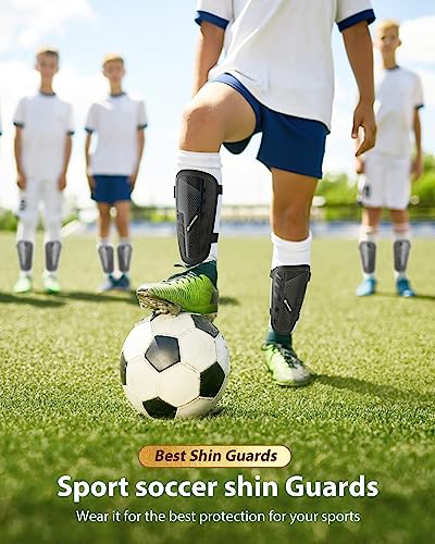 AirsFish Shin Pads Boys Certified Kids with Ankle Protection,High Strength Shin Pads,Breathable Non Slip Extended Adjustable Straps,Protective Football Equipment for Boys and Girls - Image 4