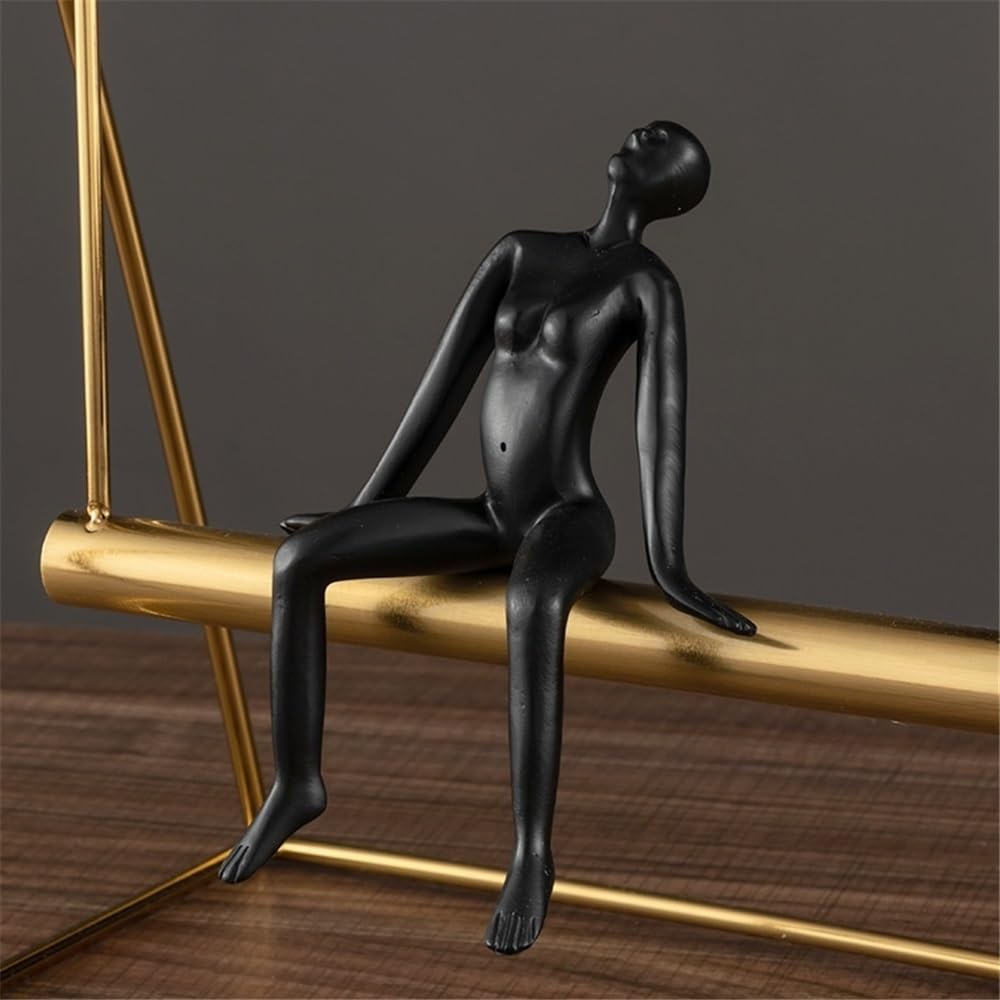 Dekoracje Stołu Nordic Home Kreatywna żywica stopowa huśtająca się figura rzeźba dekoracja wnętrz ozdoby, 19 * 14 * 29cm Statua Sztuki