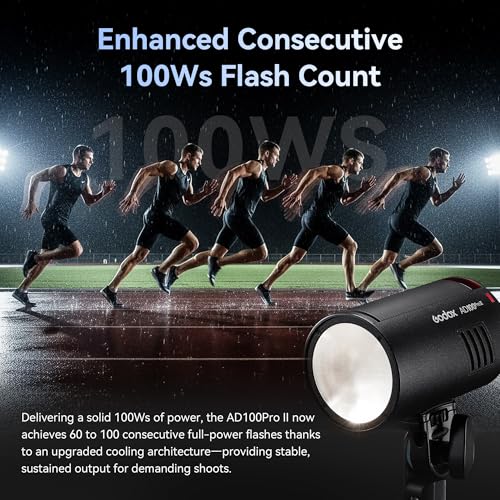 Image of Godox AD100 Pro II AD100ProII Pocket Flash, 100Ws Strobe Light One-Touch Sync with X3 /X3Pro, 2.4G TTL 1 /8000s HSS,490 Full Power Flashes,0.01~1.5s Recycle Time (AD100ProII)