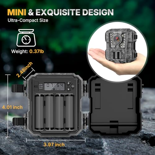 WOSPORTS Mini Trail Camera 2 Pack 24MP 1080P HD Trail Cam with Night Vision Motion Activated Game Camera for Outdoor Wildlife Monitoring - Image 4