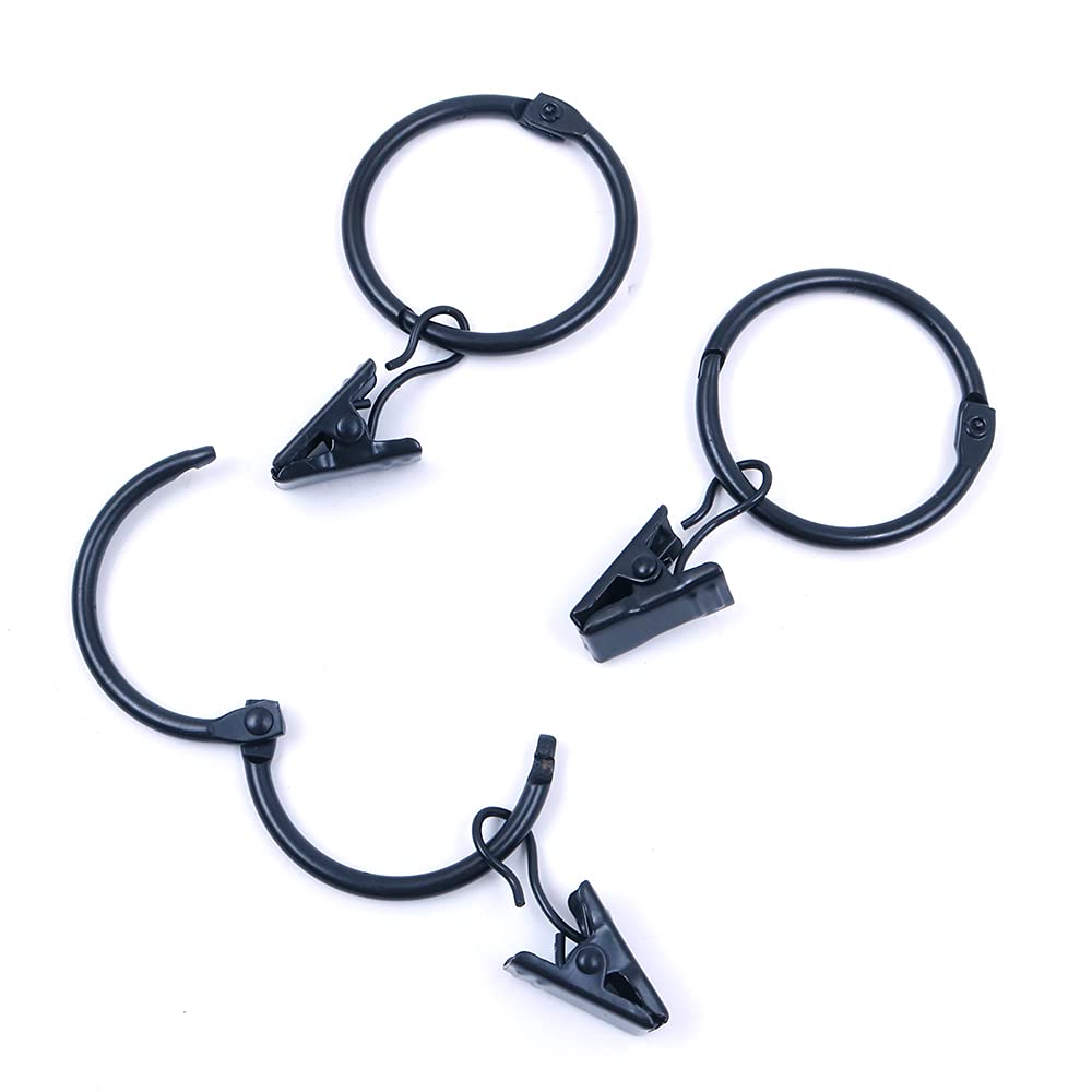 50 Anelli Per Tende In Metallo Con Clip, Diametro Interno 32 Mm, Colore Argento, Facili Da Aprire E Chiudere, Per Aste Fino A 22 Mm - 3