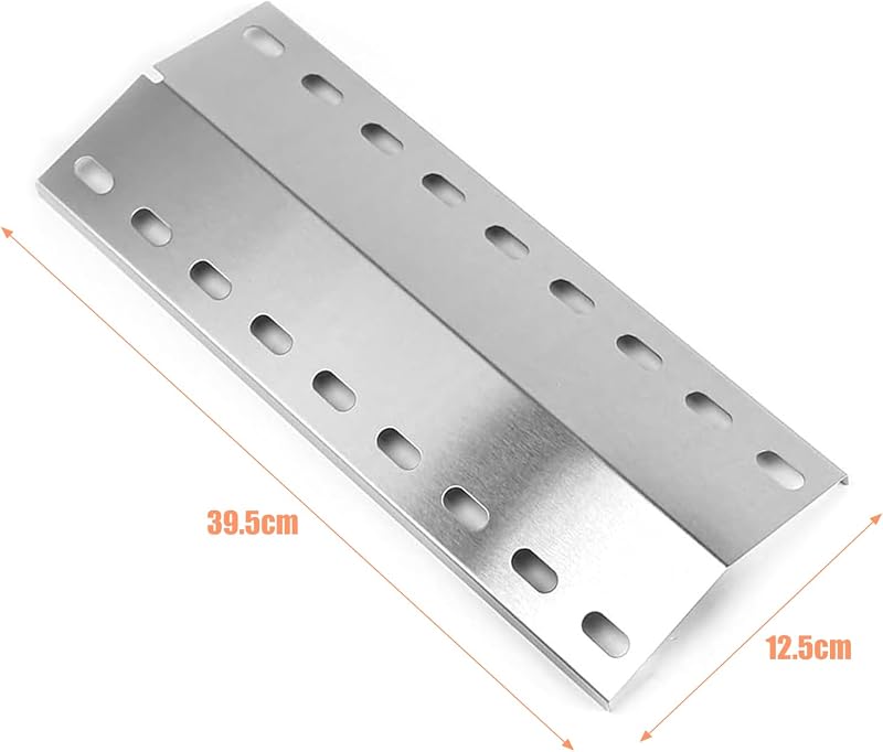 Denmay Univerzális Grill Hőelosztó Lemez 39,5x12,5 cm - Rozsdamentes Acél Lángterelő Enders Kansas, Landmann Triton, Avalon Grillekhez - 3 d