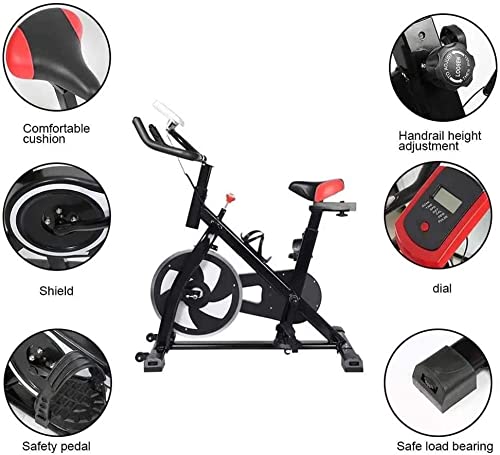 Image of Stationary Exercise Bike Indoor Cycling Bike for Cardio Workout with Comfortable Seat Cushion for Home Training Bike