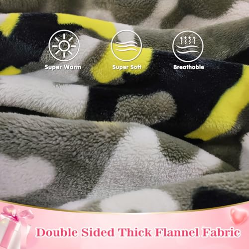 Image of Waitu Wearable Blanket Sweatshirt Gifts for Women and Men, Warm and Cozy Giant Blanket Hoodie, Thick Flannel Blanket with Sleeves and Giant Pocket - Yellow Camo