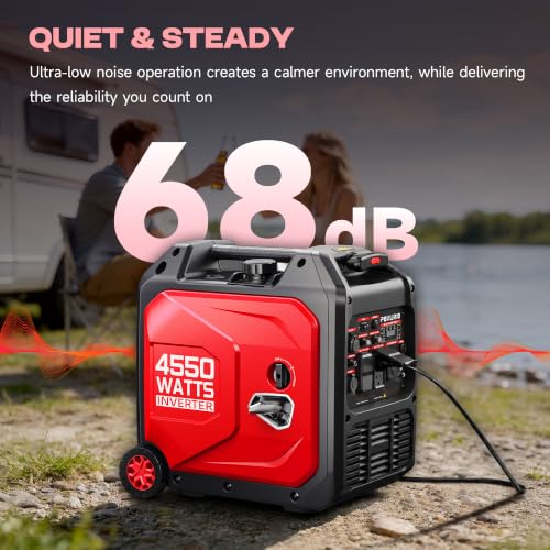 Generador Inversor Portátil POXURIO DK4550iAED 4550 Vatios, Tanque de Combustible de 9L, Súper Silencioso, Gasolina y Propano, 120V miniatura 6