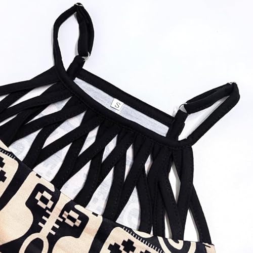 Summer Dresses for Women 2025 Casual Floral Hollow Out Halter Neck A-line Sundresses for Beach Vacation3