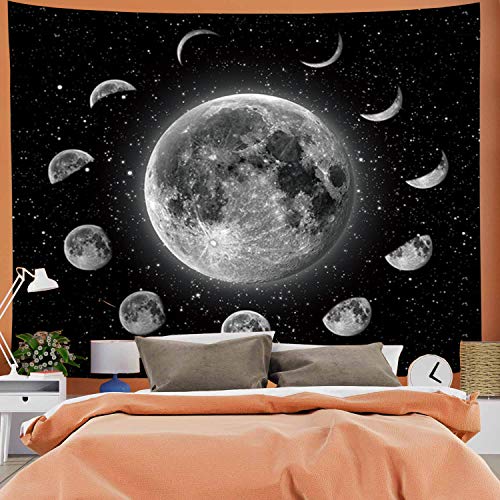G.Will Moon Tapestry Planet Tapestry Moon Eclipse Tapestry Space Tapestry Psychedelic Tapestry Mysterious Starry Sky Tapestry Wall Hanging for Room