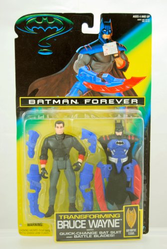 Batman Forever - 1995 - Transforming Bruce Wayne Figure - Body Adaptive Techsuit - Kenner - Limited Edition - Mint - Collectible