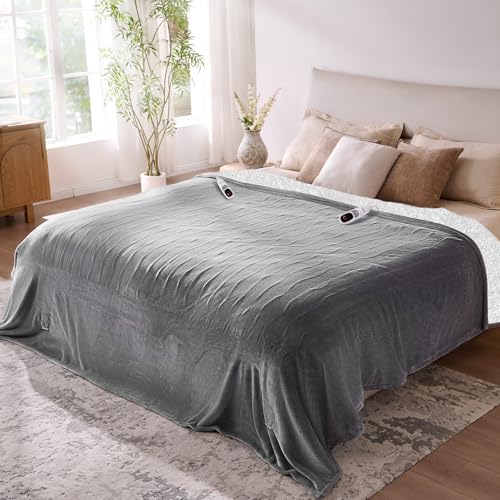 Yokimisu Electric Blanket King- Soft Heating Blanket, Dual Control &