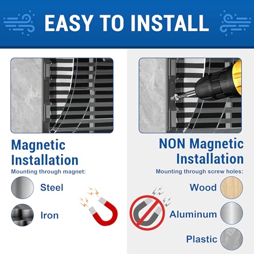 Heat Air Vent Deflector, Adjustable Between 8" and 15", Heat Resistant Floor Vent Magnetic Deflectors/AC Vent Deflector/Baffle