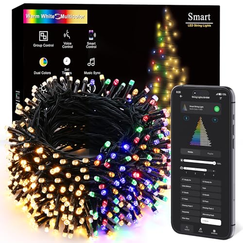 BrizLabs Smart Christmas Lights, 180FT 500 LED Color Changing Christmas Lights with App/Voice...