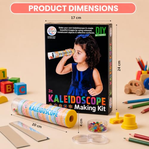Image of Ratna's Kaleidoscope Making DIY Kit to Create Beautiful Patterns, Magical Educational Fun Birthday Gifts Toys for Kids 3+ Years