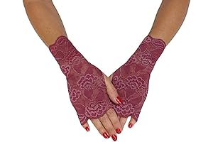 Ravishing Autumn Touch: Burgundy Lace Fingerless Gloves