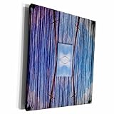 3dRose Museum Grade Canvas Wrap - Telephone Poles holding up wiresfor electricity to homes on a scratched canvas of purple and blue Abstract