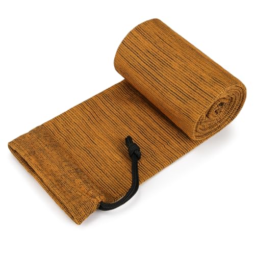 Avizon Calcetines ligeros de 130 x 12,5 cm para rifles, escopetas y mangas de protección para armas de fuego con cierre de cordón, color marrón