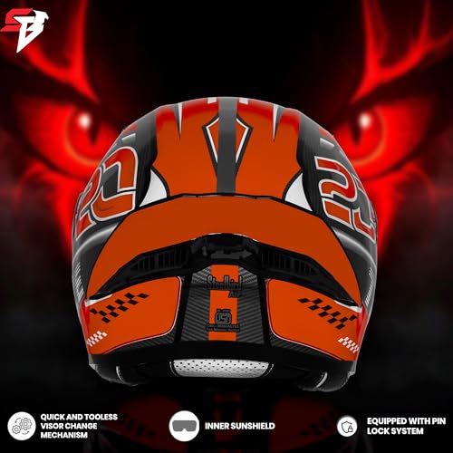 Image of Steelbird SBA-20 Trace ISI Certified Flip-Up Graphic Helmet for Men and Women with Inner Silver Sunshiled
