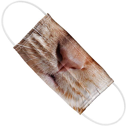 Popfunk Cat Face 1-Ply Reusable Face Mask Covering with Adjustable Nose Wire, Unisex