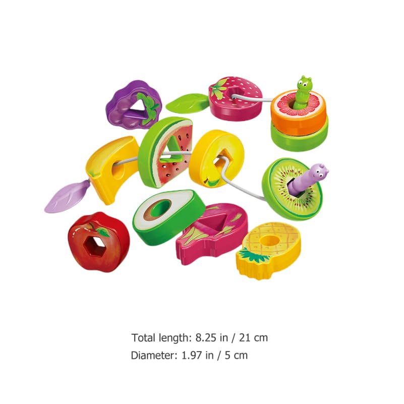 Kisangel Toddler Lacing Toys Fruit Threading Beads Educational Shape Sorting Preschool Learning Kit Abs Lightweight - Image 4