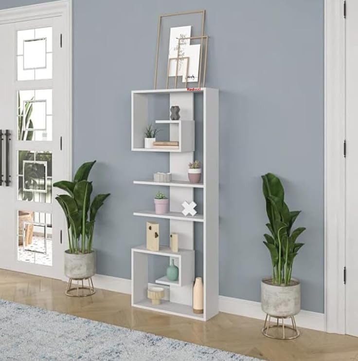 Redwud Giyan Engineered Wood Bookshelf for Books Multipurpose Bookcase Wooden Modern Book Display Rack Floating Shelves for Home, Study Room & Office (White) D.I.Y-image-14