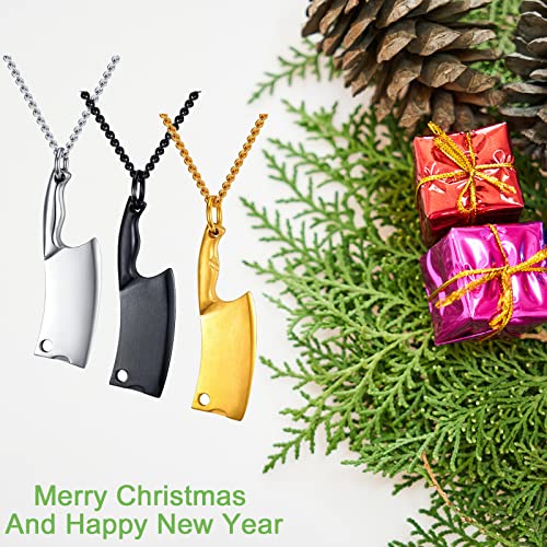 Chef Gift High Polished Stainless Steel Kitchen Knife Pendant Necklace Jewelry for Men Women3