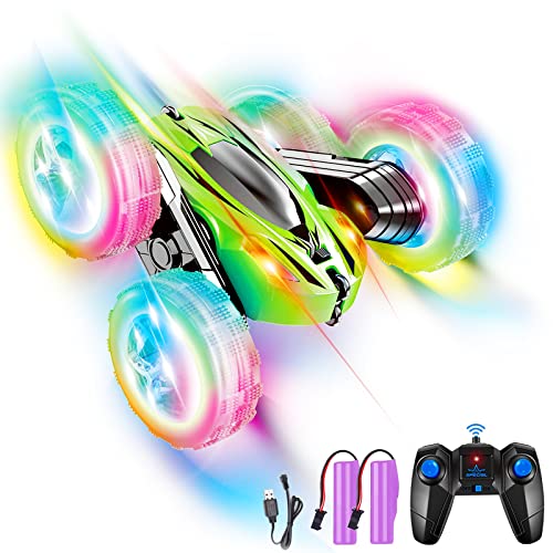 PREPHY Remote Control Car for Boys 8-12 Year Old Toys: Race Rc Stunt Car Christmas Birthday Gifts for Kids Drift High Speed 4WD Off Road Double Sided 360Â° Rotating Cars Toy Stocking Stuffers for Kids