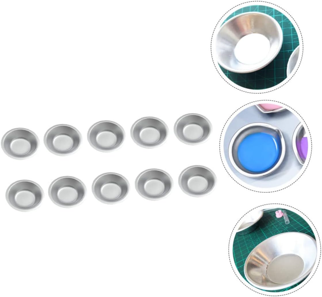 Lurrose 36pcs Ergonomic Stainless Steel Palette Gouache Mixing Tray Paint Plate Drawing Tray Washable Lightweight Reusable for Home and Art Supplies