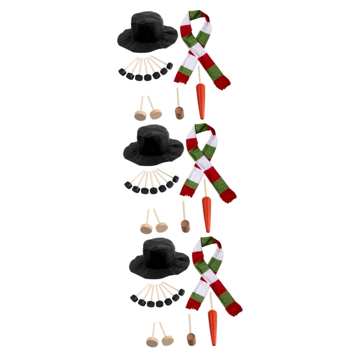 TOPBATHY 3 Sätze Schneemann verkleiden Winter weihnachtsschneemann dekore weihnachtsbekleidung weihnachtsklamotten Schneemann Macht Requisiten Schneemann, der Stütze verziert hölzern